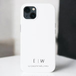 Clássico Elegante Moderno Monograma<br><div class="desc">Eleve o seu smartphone com a nossa capas de iphone Clássica Elegante Moderna e Minimalista do Nome do Monograma. Esse caso meticulosamente projetado combina sofisticação do eterno com o minimalismo contemporâneo. Criado à perfeição, ele não só protege seu dispositivo, como também adiciona um toque de estilo personalizado. As opções de...</div>