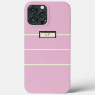 Clássico Elegante Monograma Chic Feminino Rosa