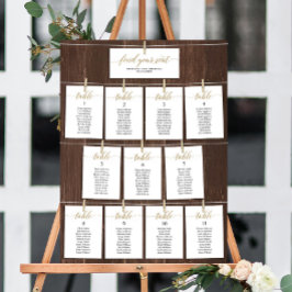 Clássico Encontre seu Cartão de Sentado de Casamen