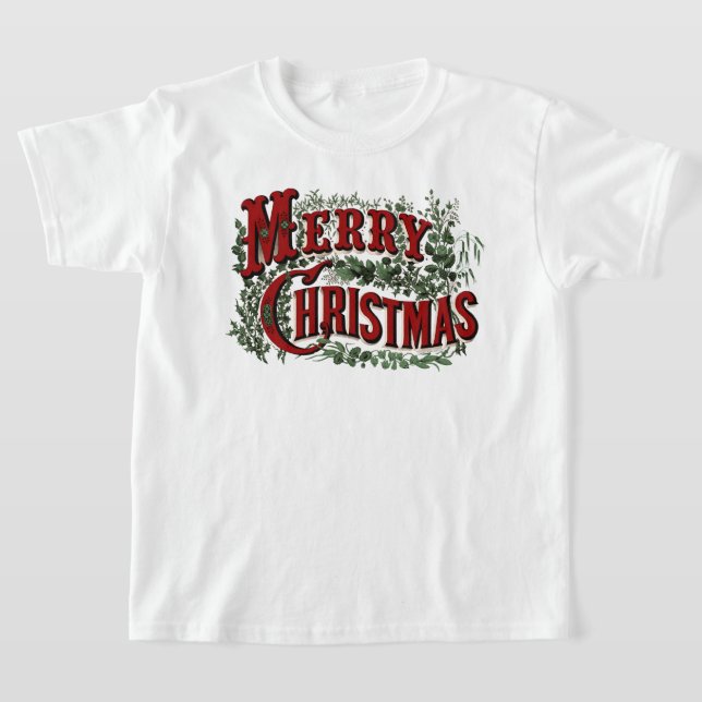 Clássico "Feliz Natal" Crianças T-Shirt (Postura )