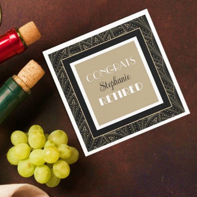 Clássico Flair! Guardanapos da festa de aposentado (Criador carregado)