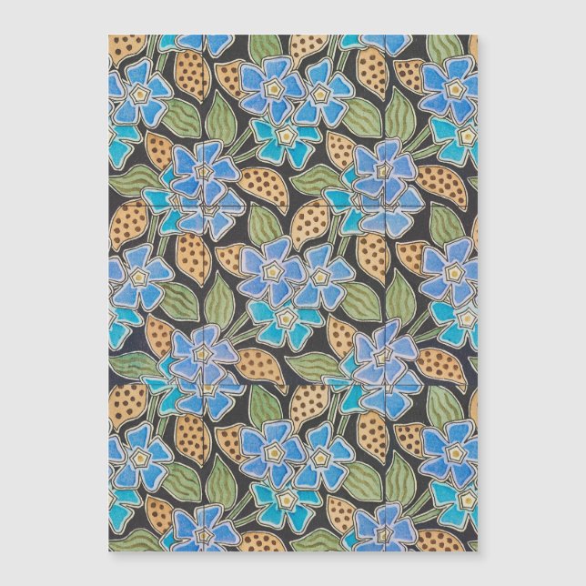 Clássico Floral Clássico Azul-Flor Elegante (Frente)