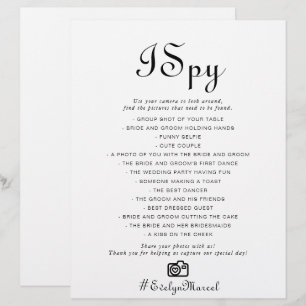 Clássico Minimalista I Spy Weding Game da Caligraf