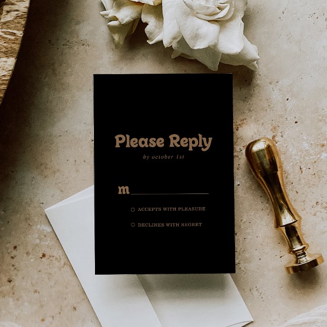 Clássico Minimalista Ouro Preto RSVP (Criador carregado)