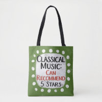 Clássico Music Review 5 Stars Tote Bag