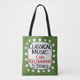 Clássico Music Review 5 Stars Tote Bag