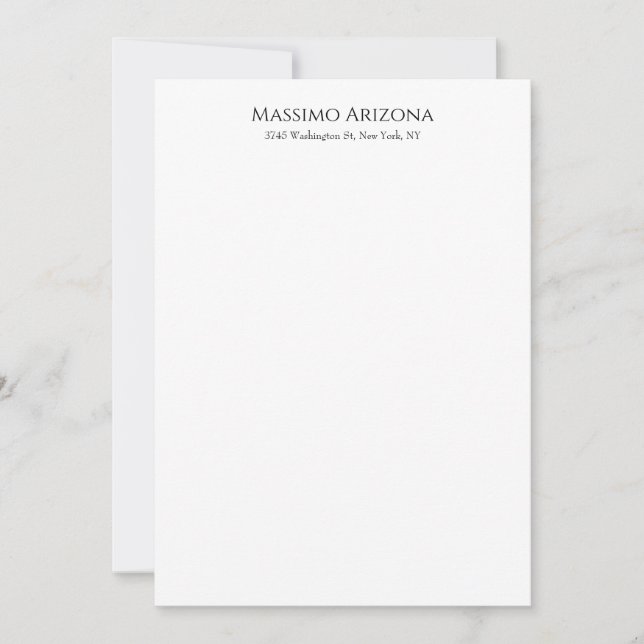 Clássico Simples Elegante Preto e Branco Minimalis (Frente)