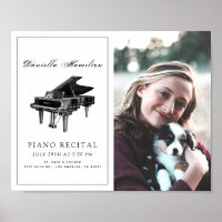 Clássico Simples Piano Branco Poster de Foto Consi