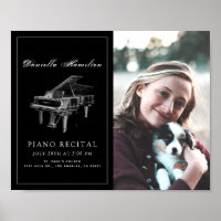 Clássico, Simples, Poster de Foto para Piano Preto