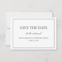 Clássico Simples Salve o Cartão de Anúncio de Data