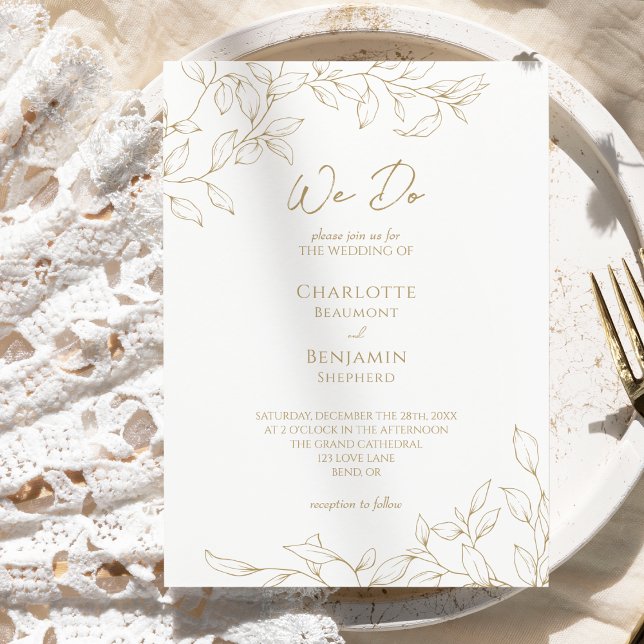 Clássico Verde Dourado Nós Fazemos Convite De Casa (Criador carregado)