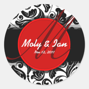Clássico vermelho salve o adesivo de casamento A00