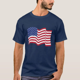 Clássico Waving American Flag T-Shirt
