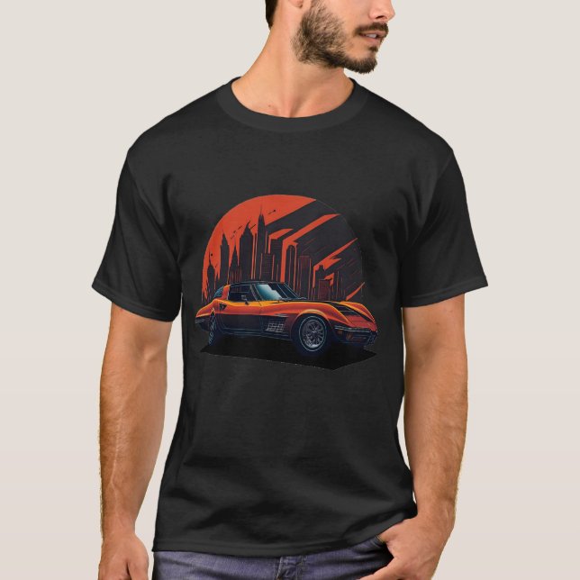 Classics Cars Chevy Corvette T-Shirt 002 (Frente)