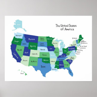 Classroom United States Map Poster