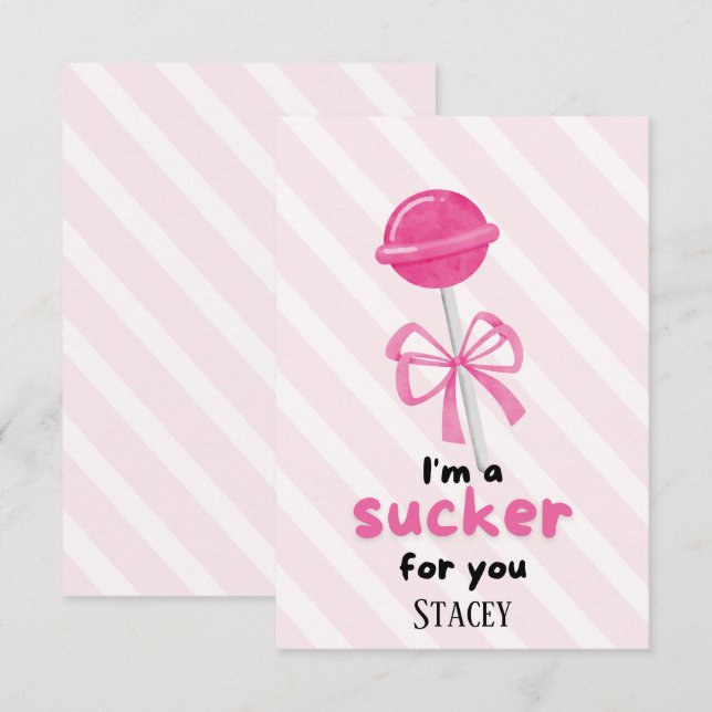 Classroom Valentine "I'm a Sucker for You" (Frente/Verso)