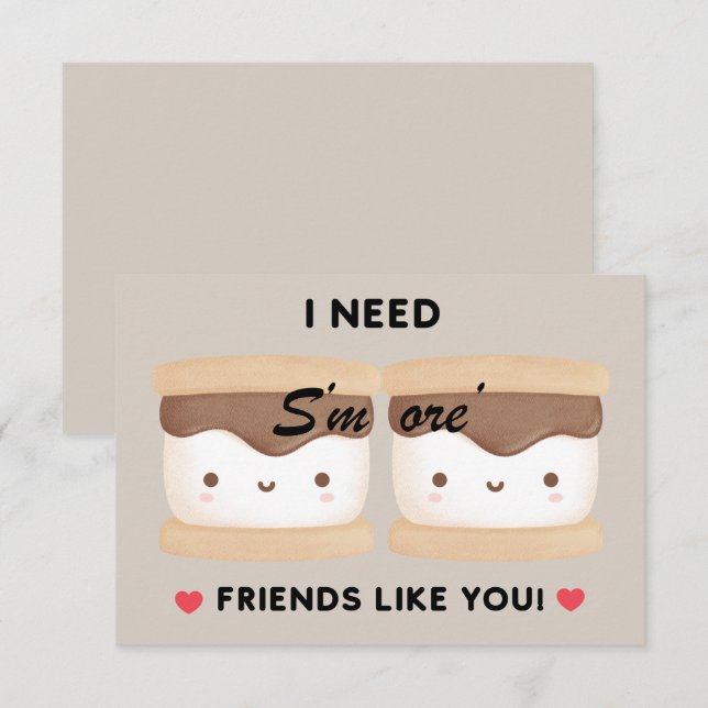 Classroom Valentine "S'more Friends Like You" (Frente/Verso)