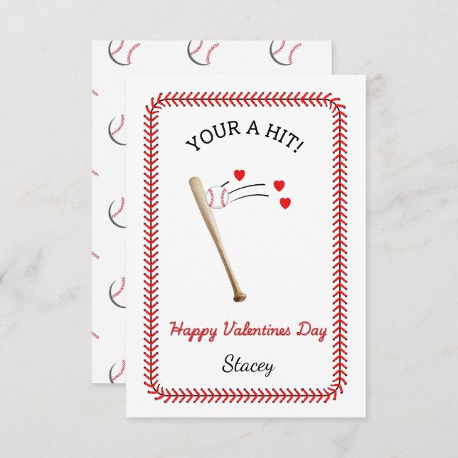 Classroom Valentine "You're A Hit" (Frente/Verso)