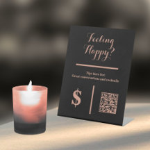 Classy Black Tip Your Bartender QR Code