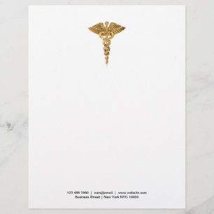 Classy Caduceus Letterhead Business Papel de carta