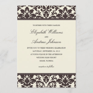 CLASSY DAMASK CONVITE DE CASAMENTO