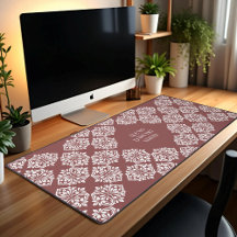 Classy Damask Regency Geométrico Pastel Red