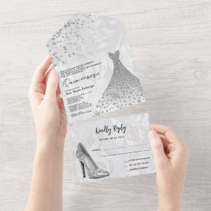 Classy Damask, Silver Stiletto e Gown Quinceañera