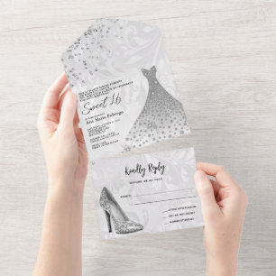 Classy Damask, Silver Stiletto e Gown Sweet 16