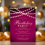 Classy Elegant String Luzes 60ª Festa de aniversár<br><div class="desc">Um convite de aniversário elegante e elegante com 60º e luzes de cordas impressas em folha de ouro, folha de prata ou folha de bronze. Se você está procurando por um convite de aniversário formal para uma celebração noturna, este design com luzes de fada penduradas será ideal. Você pode personalizar...</div>