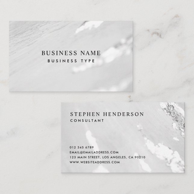 Classy Faux Silver Foil Professional Cartão de vis (Frente/Verso)