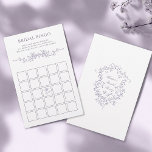 Classy French Lavender Floral Bridal Bingo Game<br><div class="desc">Elegant Victorian French lavender floral 'Bridal Bingo' bridal shower game with custom text on the back. For more advanced customization of this design,  please click the DESIGN TOOL BUTTON above!</div>