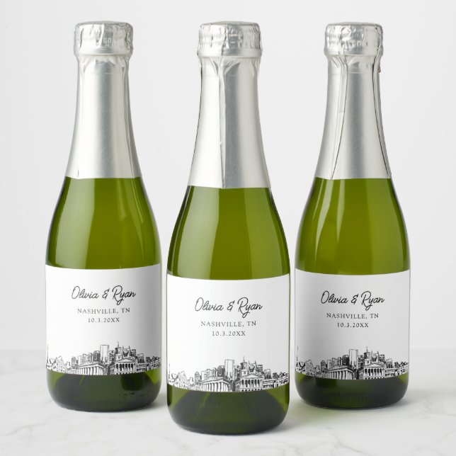 Classy Nashville Wedding Favor Personalizado Mini (Garrafas)