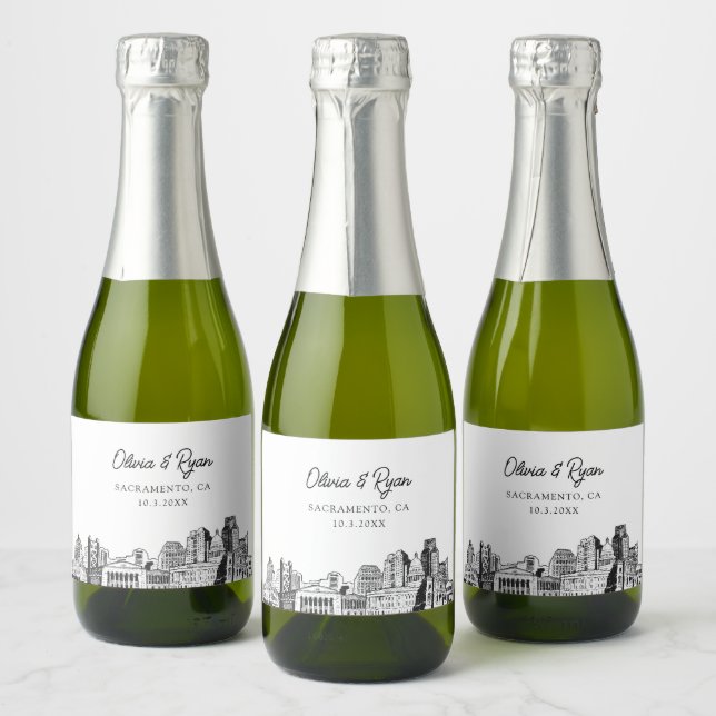 Classy Sacramento Wedding Favor Custom Mini (Garrafas)