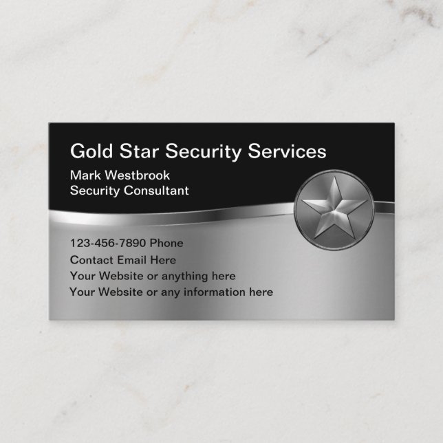Classy Security Services Star Cartão de visita (Frente)