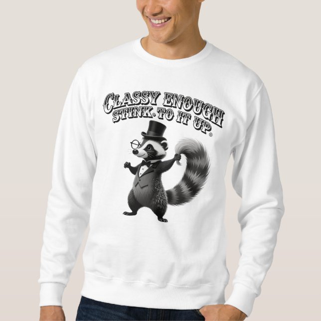 Classy Skunk in Top Hat Funny Black and White (Frente)