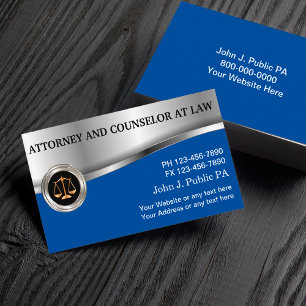 Classy Upscale Attorney Na Law Cartão de visita