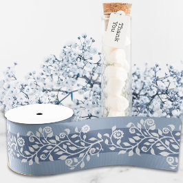 Classy Vintage Floral Arabesque Boho Dusty Blue