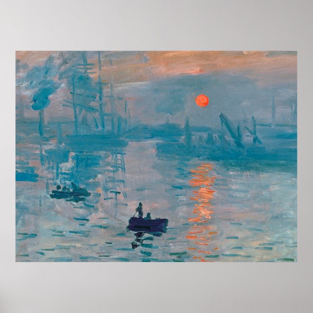 Claude Monet Impressão Nascer do Sol Francês (Frente)