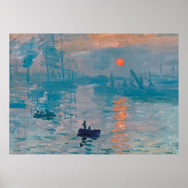Claude Monet Impressão Nascer do Sol Francês (Frente)