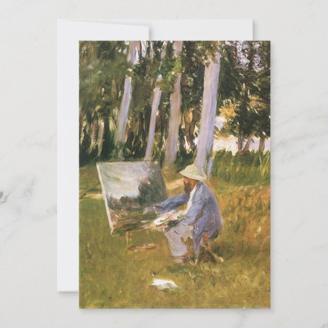 Claude Monet Pintando, Beira de um Bosque por Sarg (Frente)