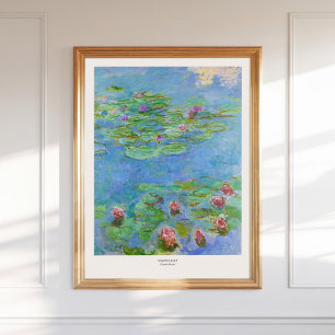 Claude Monet Water Lily Art Impressão Vintage Pain