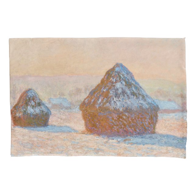 Claude Monet - Wheatstacks, Efeito da Neve, Manhã (Frente)
