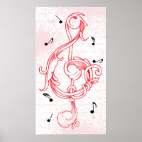 clave tripla poster da nota do sol com rolagem ver
