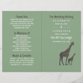 Clay Safari Giraffe, Programa Rustic de Casamento