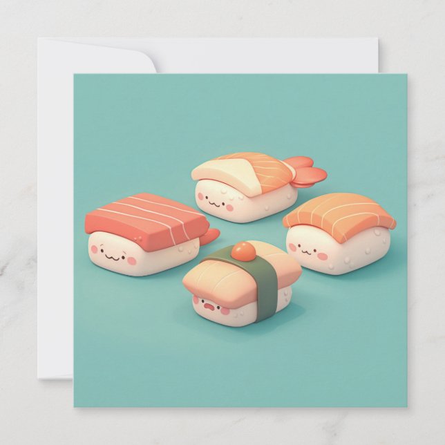 Clay Sushi Nigiri Variety Platter Postcard (Frente)