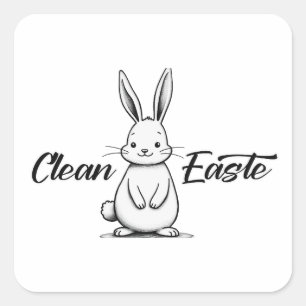 Clean Easter – Minimal Bunny Design - Autocolante