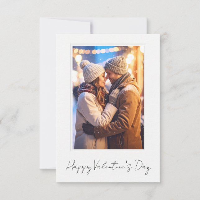 Clean & Simple Happy Valentine’s Day Flat Card (Frente)
