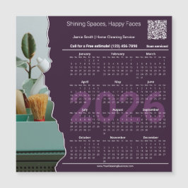 Cleaner Motto CTA QR-code 2026 Calendar Magnet
