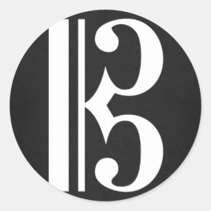 Clef de alto na etiqueta preta