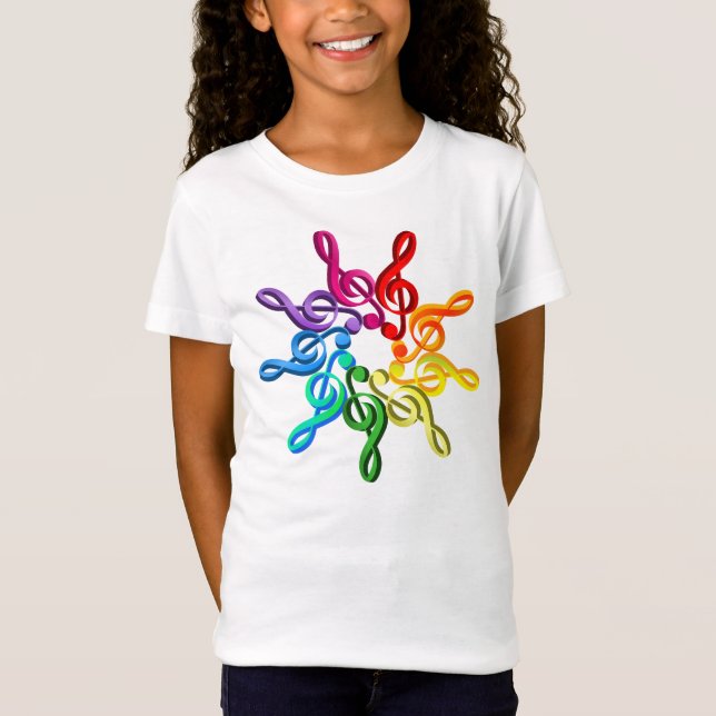 Clefs de Trebel em um t-shirt das meninas do teste (Frente)
